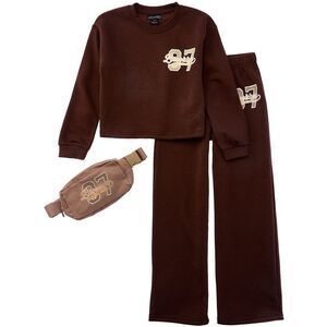 Freestyle Girls  Brooklyn Babe Fleece Set, Brown